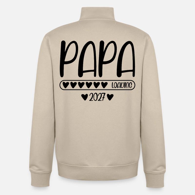 Papa 2027 loading - Unisex Organic Zip Sweatshirt von Stanley/Stella - Cremebeige