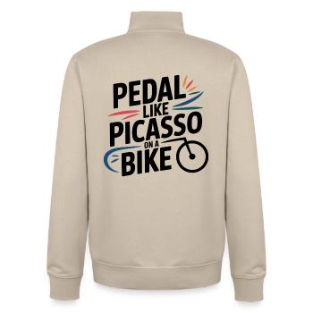 Artistic Cycling Bike Professional  - Unisex Organic Zip Sweatshirt by Stanley/Stella - desert dust - Back - AI Model Male 185 dark (185cm)