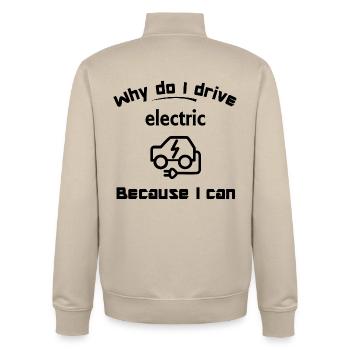 Electric cars and the mobile future - Unisex Organic Zip Sweatshirt by Stanley/Stella - desert dust - Back - AI Model Male 185 dark (185cm)