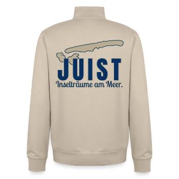 Juist -  Inselträume am Meer - Unisex Organic Zip Sweatshirt von Stanley/Stella - Cremebeige - Hinten - AI Model Male 185 dark (185cm)