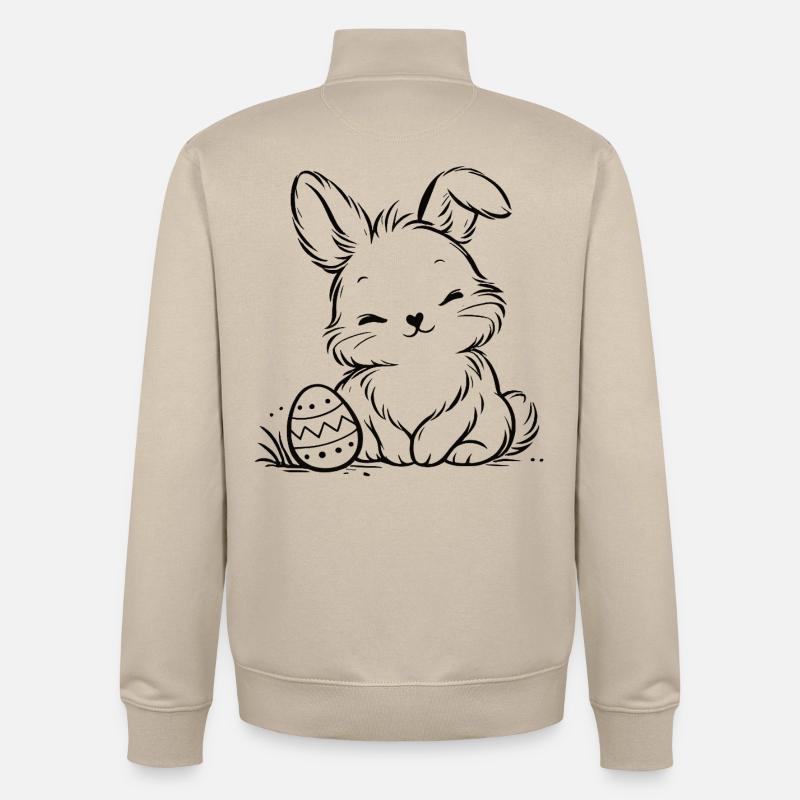 Easter bunny with Easter egg - Unisex Organic Zip Sweatshirt by Stanley/Stella - desert dust