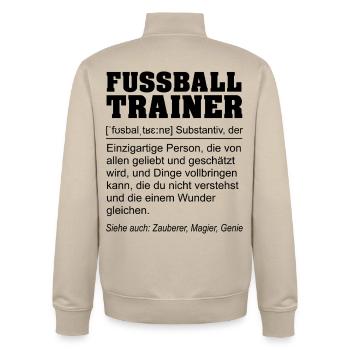 Lustige Definition Fußballtrainer Geschenk - Unisex Organic Zip Sweatshirt von Stanley/Stella - Cremebeige - Hinten - AI Model Male 185 dark (185cm)