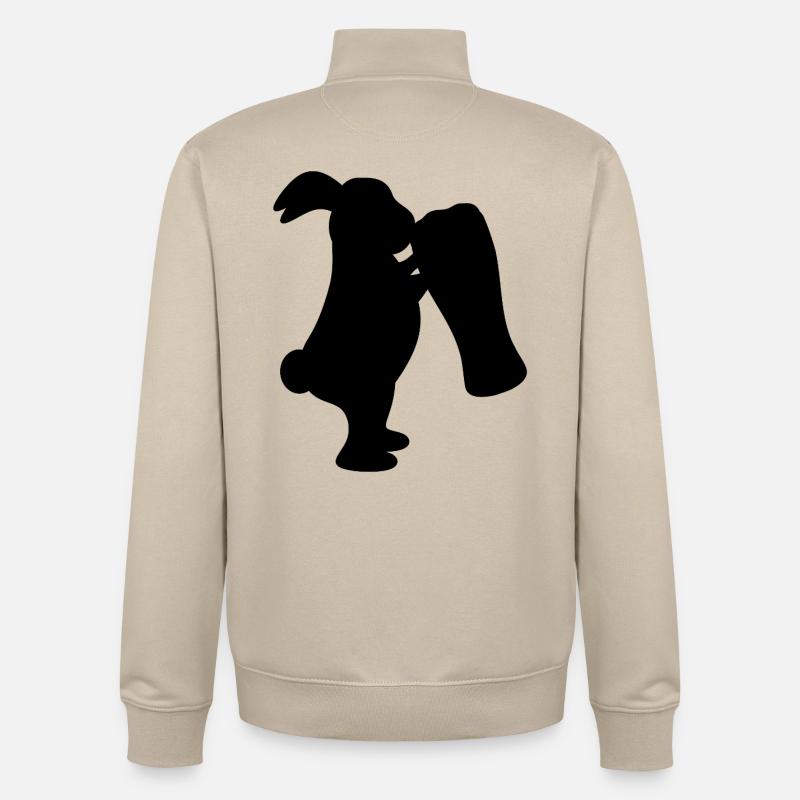 Beer Bunny Easter Bunny - Unisex Organic Zip Sweatshirt by Stanley/Stella - desert dust