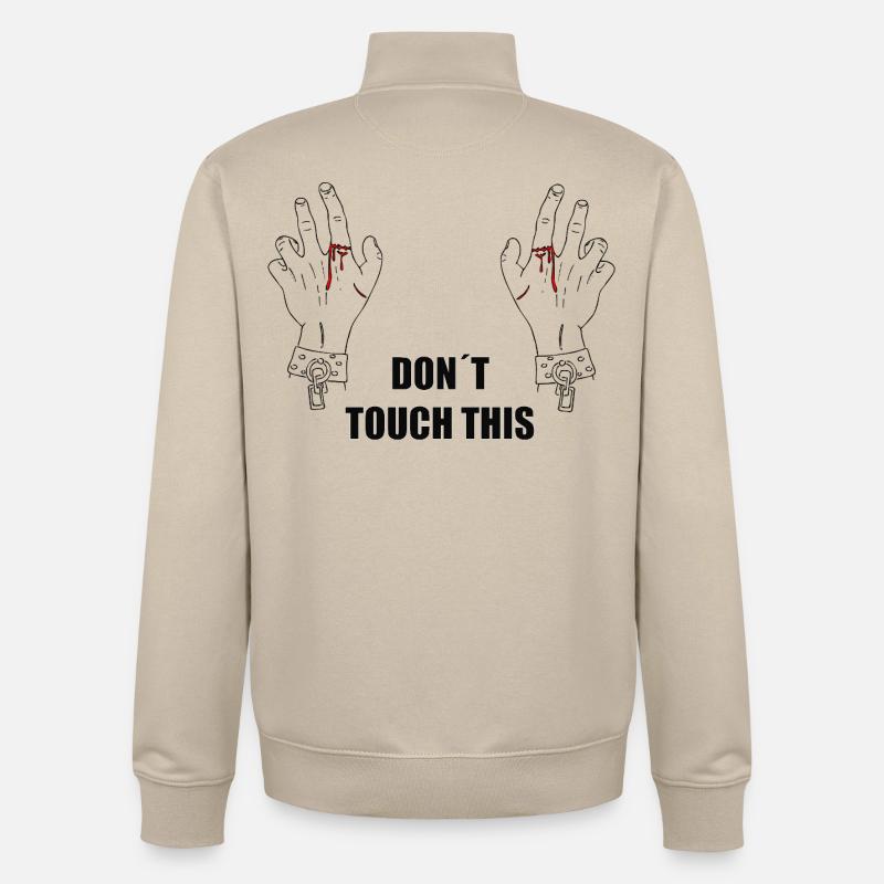 Ne touche pas à ça - Sweat zippé unisexe en coton bio Stanley/Stella - beige crème