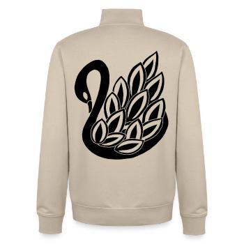 The Black Swan - Unisex Organic Zip Sweatshirt by Stanley/Stella - desert dust - Back - AI Model Male 185 dark (185cm)