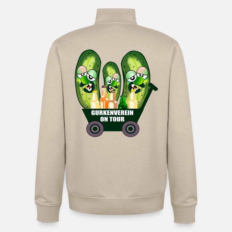 Bière à main du Cucumber Club - Sweat zippé unisexe en coton bio Stanley/Stella - beige crème