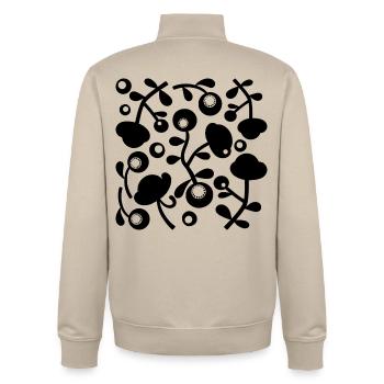 Abstrakte Pfingstrosen L Schwarz Transparent - Unisex Organic Zip Sweatshirt von Stanley/Stella - Cremebeige - Hinten - AI Model Male 185 dark (185cm)