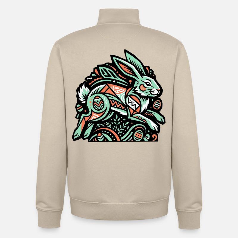 Easter Bunny Easter Bunny Eggs - Unisex Organic Zip Sweatshirt by Stanley/Stella - desert dust