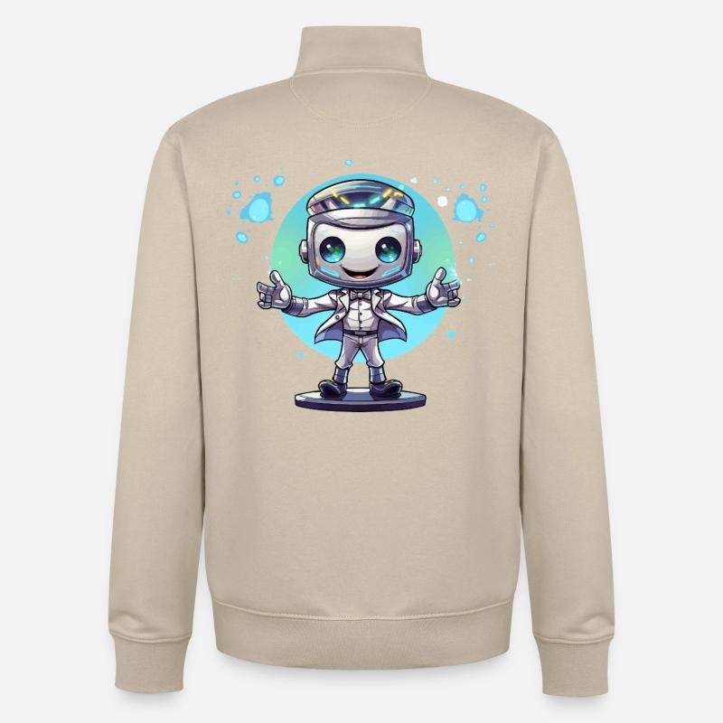 Small space robot in a suit - Unisex Organic Zip Sweatshirt by Stanley/Stella - desert dust