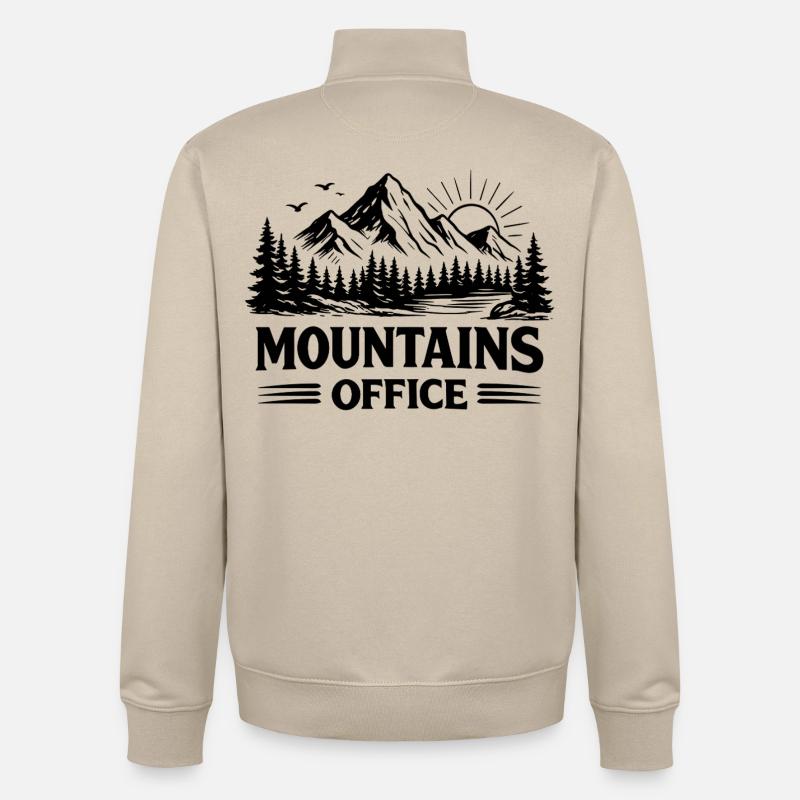 Mountains Office Mountain Lovers Adventure - Sweat zippé unisexe en coton bio Stanley/Stella - beige crème