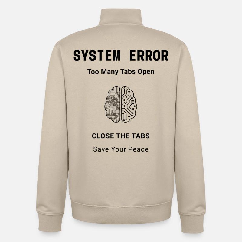 System Error Backprint – Aesthetic Mental Health - Unisex Organic Zip Sweatshirt by Stanley/Stella - desert dust
