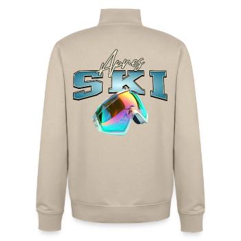 Après-ski - Unisex Organic Zip Sweatshirt by Stanley/Stella - desert dust - Back - AI Model Male 185 dark (185cm)