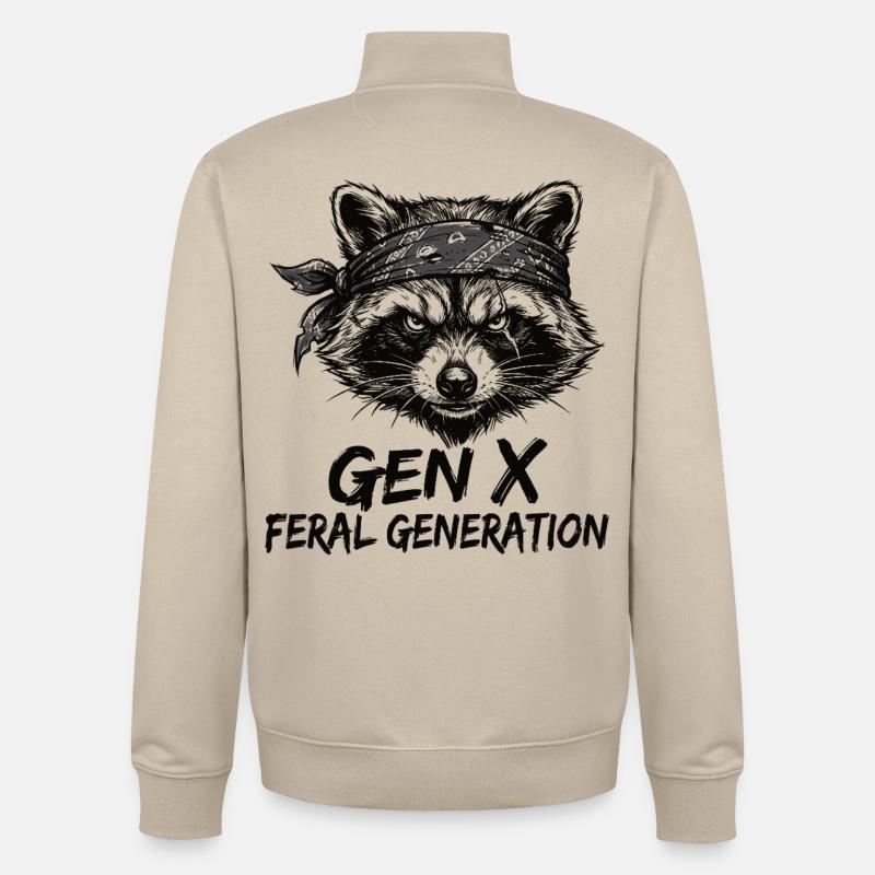 Waschbär Gen X Wilde Generation - Unisex Organic Zip Sweatshirt von Stanley/Stella - Cremebeige