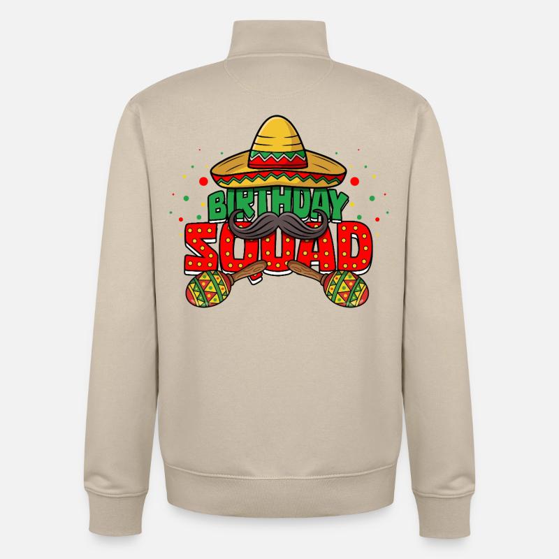 Équipe d’anniversaire Cinco de Mayo Mexican - Sweat zippé unisexe en coton bio Stanley/Stella - beige crème