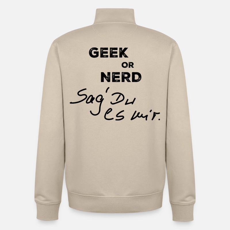 Geek oder Nerd - Unisex Organic Zip Sweatshirt von Stanley/Stella - Cremebeige