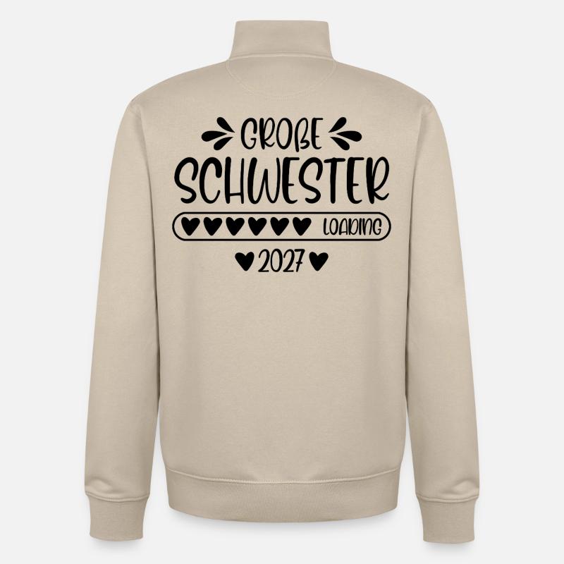 Große Schwester 2027 loading - Unisex Organic Zip Sweatshirt von Stanley/Stella - Cremebeige
