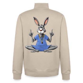 Donkey Yoga - Unisex Organic Zip Sweatshirt by Stanley/Stella - desert dust - Back - AI Model Male 185 dark (185cm)