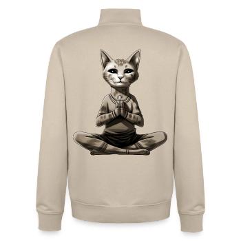 Cat Yoga - Unisex Organic Zip Sweatshirt by Stanley/Stella - desert dust - Back - AI Model Male 185 dark (185cm)