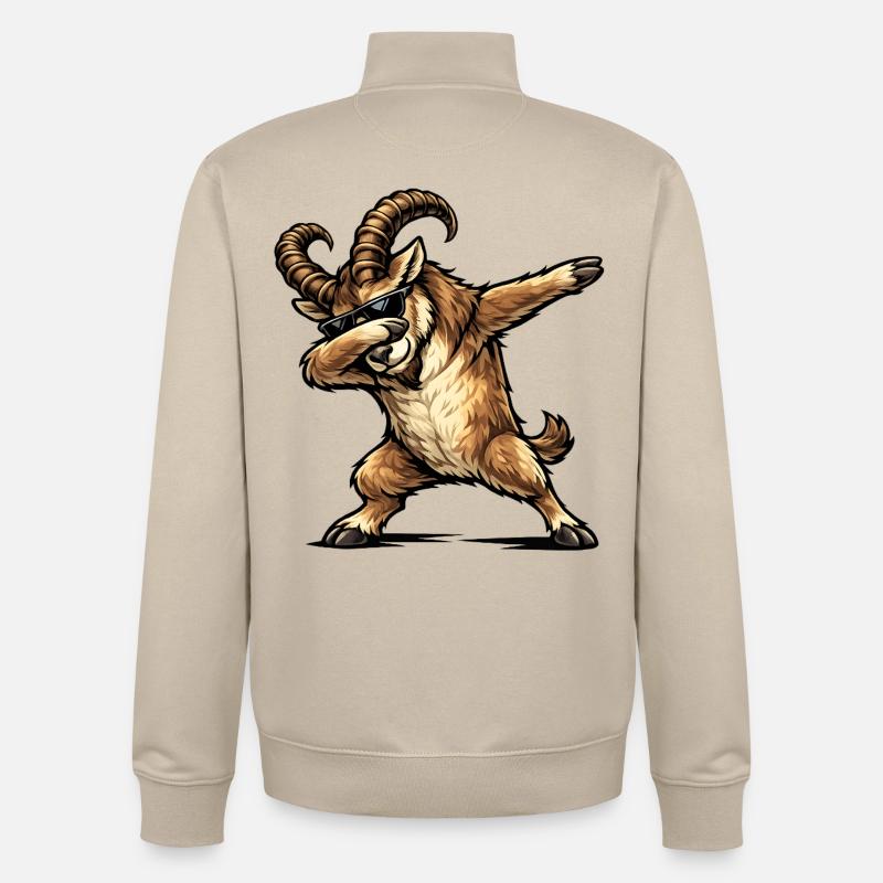 Dabbing Steinbock - Unisex Organic Zip Sweatshirt von Stanley/Stella - Cremebeige