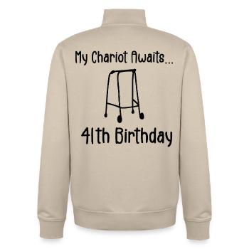 41. Geburtstagsparty Lustiger 41-jähriger Geburtstag - Unisex Organic Zip Sweatshirt von Stanley/Stella - Cremebeige - Hinten - AI Model Male 185 dark (185cm)