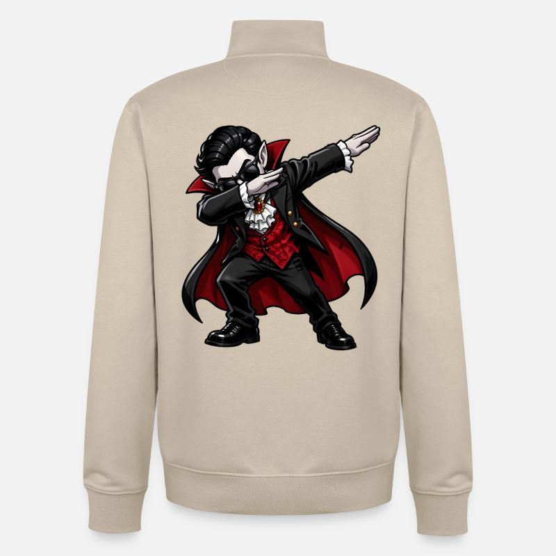 Vampire Dab - Sweat zippé unisexe en coton bio Stanley/Stella - beige crème