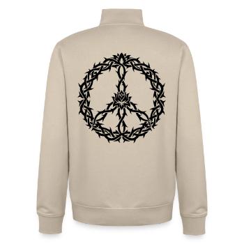 Peacezeichen Dornen Tribal Style - Unisex Organic Zip Sweatshirt von Stanley/Stella - Cremebeige - Hinten - AI Model Male 185 dark (185cm)