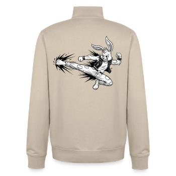 Heavy Metal Osterhase Rocker Ostern Hardcore Hase - Unisex Organic Zip Sweatshirt von Stanley/Stella - Cremebeige - Hinten - AI Model Male 185 dark (185cm)
