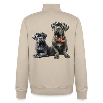 Amitié - Sweat zippé unisexe en coton bio Stanley/Stella - beige crème - Dos - AI Model Male 185 dark (185cm)