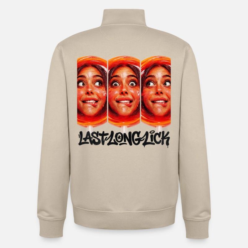 Triple Pop Face Lick - Unisex Organic Zip Sweatshirt by Stanley/Stella - desert dust