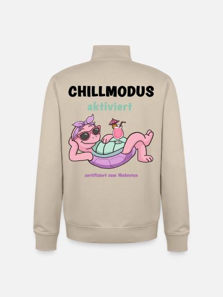 Schildkröte PinkRelax Sonnenlounge - Unisex Organic Zip Sweatshirt von Stanley/Stella - Cremebeige