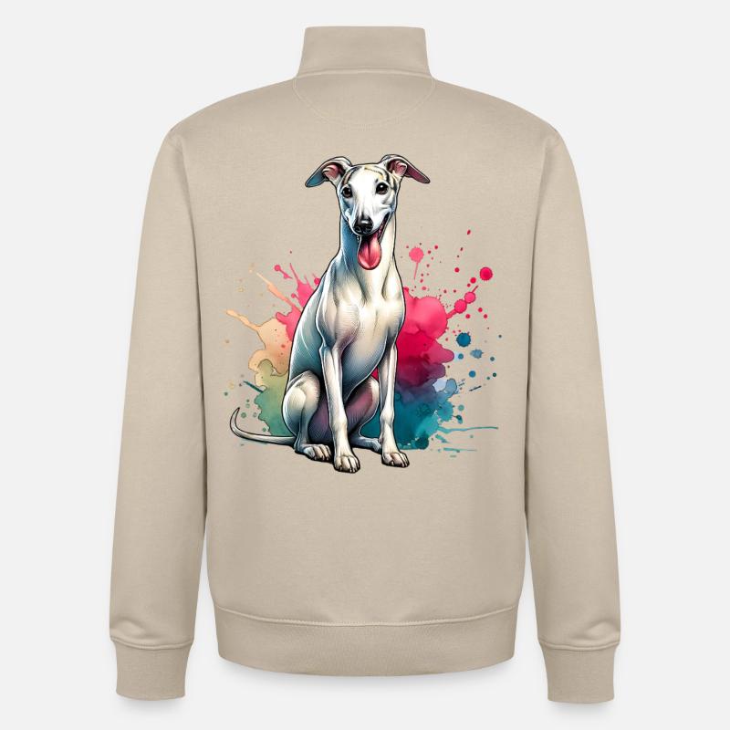Windhund Geschenk - Unisex Organic Zip Sweatshirt von Stanley/Stella - Cremebeige