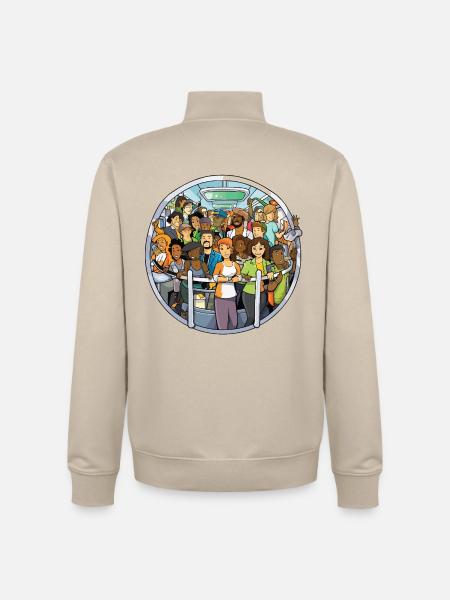 Bunt gemischte Reisende im Bus - Unisex Organic Zip Sweatshirt von Stanley/Stella - Cremebeige