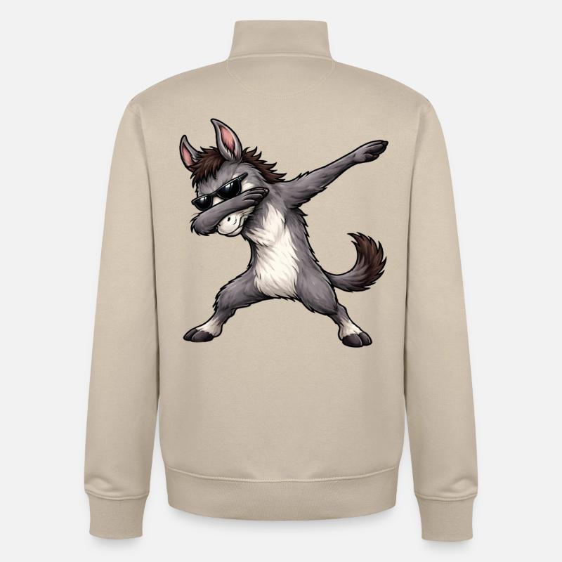 Dabbing Donkey - Unisex Organic Zip Sweatshirt by Stanley/Stella - desert dust