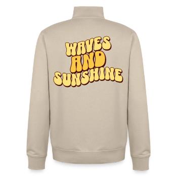 Waves And Sunshine - Unisex Organic Zip Sweatshirt von Stanley/Stella - Cremebeige - Hinten - AI Model Male 185 dark (185cm)
