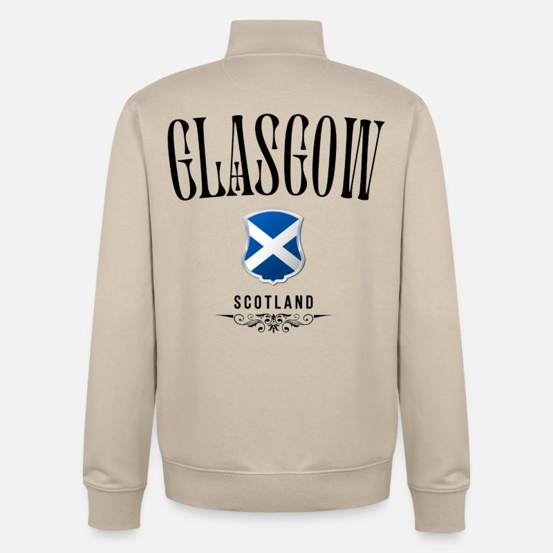 Souvenir de Glasgow, design élégant Glasgow - Sweat zippé unisexe en coton bio Stanley/Stella - beige crème