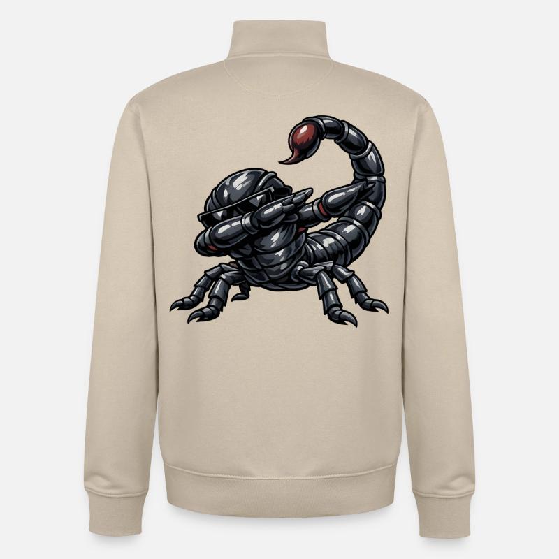 Dab du Scorpion - Sweat zippé unisexe en coton bio Stanley/Stella - beige crème