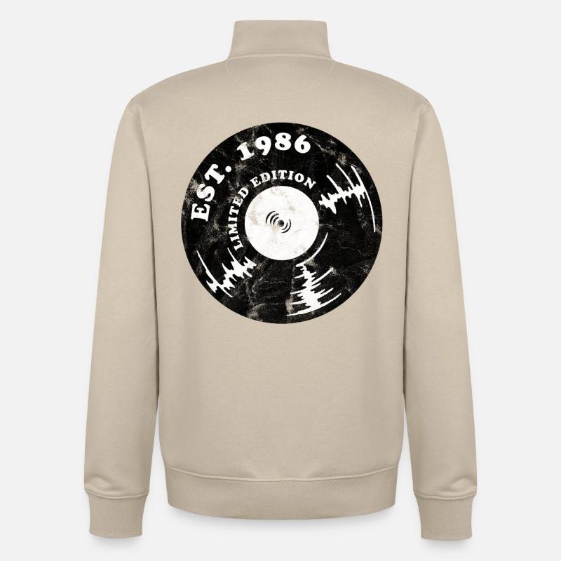 Millésime 1986 - Sweat zippé unisexe en coton bio Stanley/Stella - beige crème