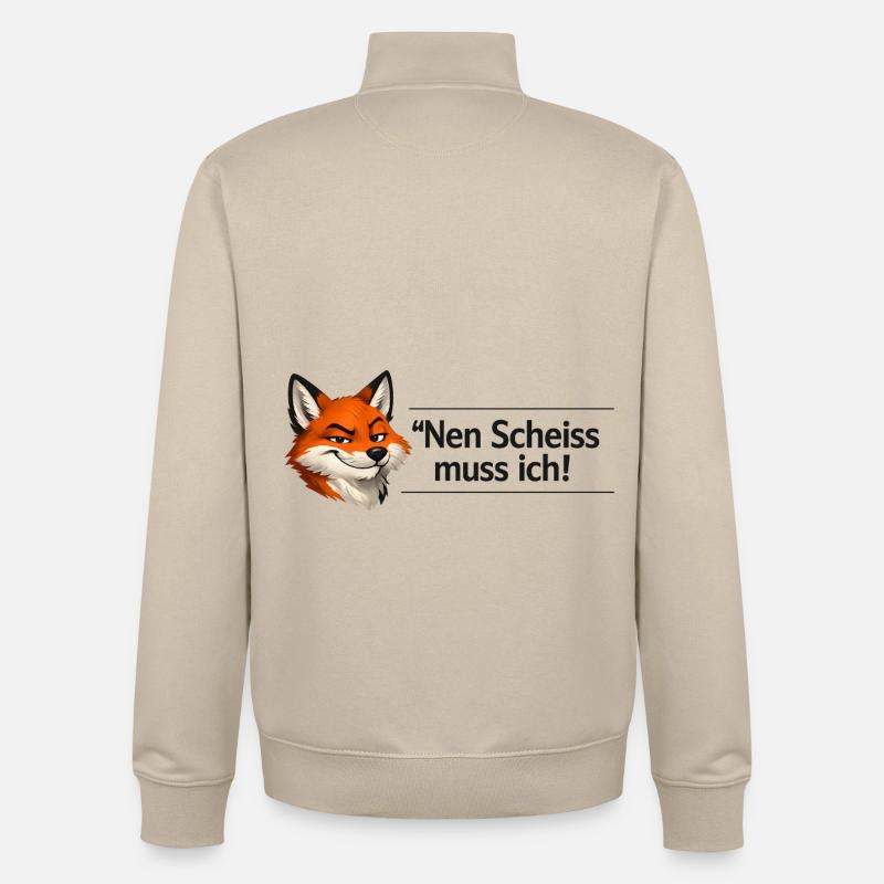 Nen Scheiss muss ich - Unisex Organic Zip Sweatshirt von Stanley/Stella - Cremebeige