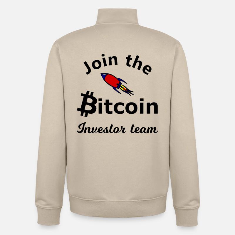 Bitcoin rocket to the moon - Unisex Organic Zip Sweatshirt by Stanley/Stella - desert dust