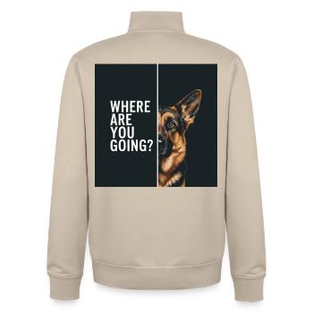 Deutscher Schäferhund für Hundefans Tierfreunde - Unisex Organic Zip Sweatshirt von Stanley/Stella - Cremebeige - Hinten - AI Model Male 185 dark (185cm)