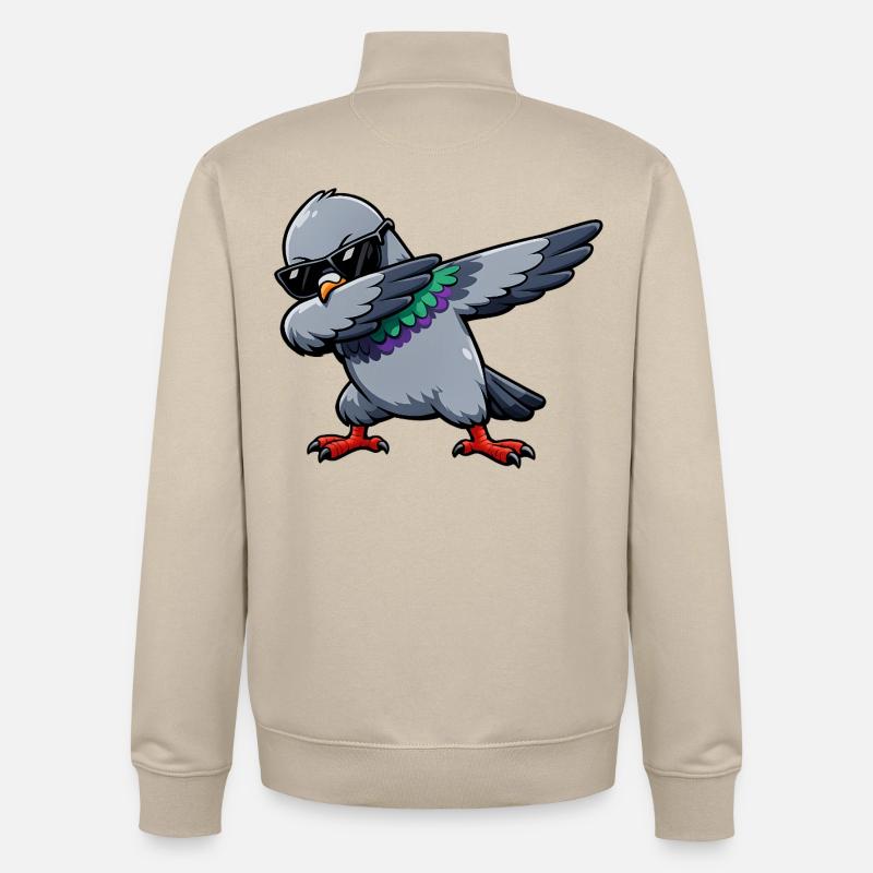 Dabbing Taube - Unisex Organic Zip Sweatshirt von Stanley/Stella - Cremebeige