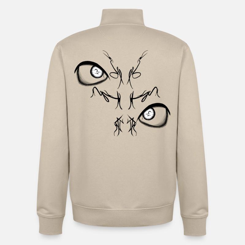 Night Bird Duo Lights - Sweat zippé unisexe en coton bio Stanley/Stella - beige crème