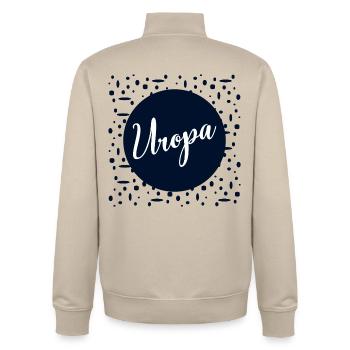 Baby verkünden Uropa - Unisex Organic Zip Sweatshirt von Stanley/Stella - Cremebeige - Hinten - AI Model Male 185 dark (185cm)