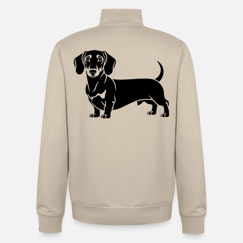 Dachshund - Unisex Organic Zip Sweatshirt by Stanley/Stella - desert dust