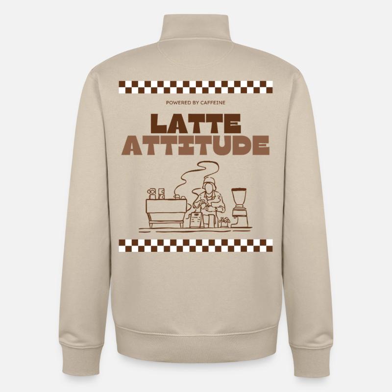 Latte Attitude - Unisex Organic Zip Sweatshirt by Stanley/Stella - desert dust