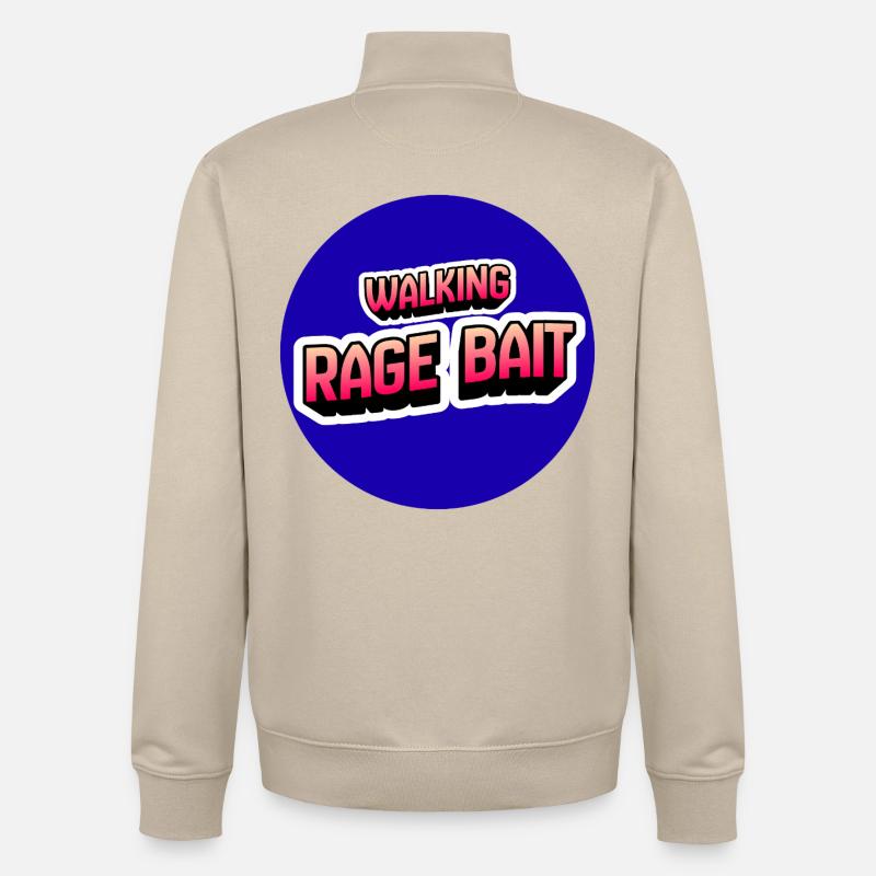 Walking Rage Bait - Unisex Organic Zip Sweatshirt by Stanley/Stella - desert dust