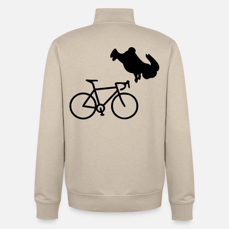 Bicycle Cycling Bunny - Unisex Organic Zip Sweatshirt by Stanley/Stella - desert dust
