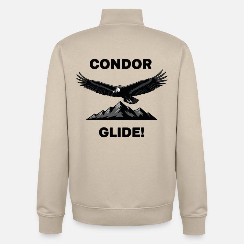 Anden-Kondor-Gleitflug Schwarzer Condor - Unisex Organic Zip Sweatshirt von Stanley/Stella - Cremebeige