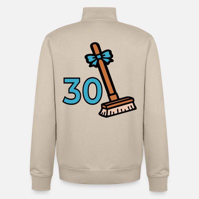 30e anniversaire de Broom - Sweat zippé unisexe en coton bio Stanley/Stella - beige crème