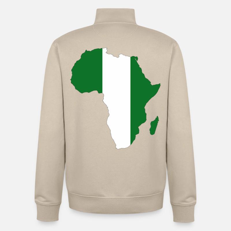 Drapeau du Niger Afrique - Sweat zippé unisexe en coton bio Stanley/Stella - beige crème